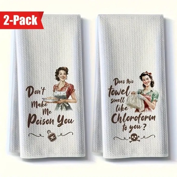 Vintage Style textured Kitchen Towels 2-Pack - Picture 1 of 7
